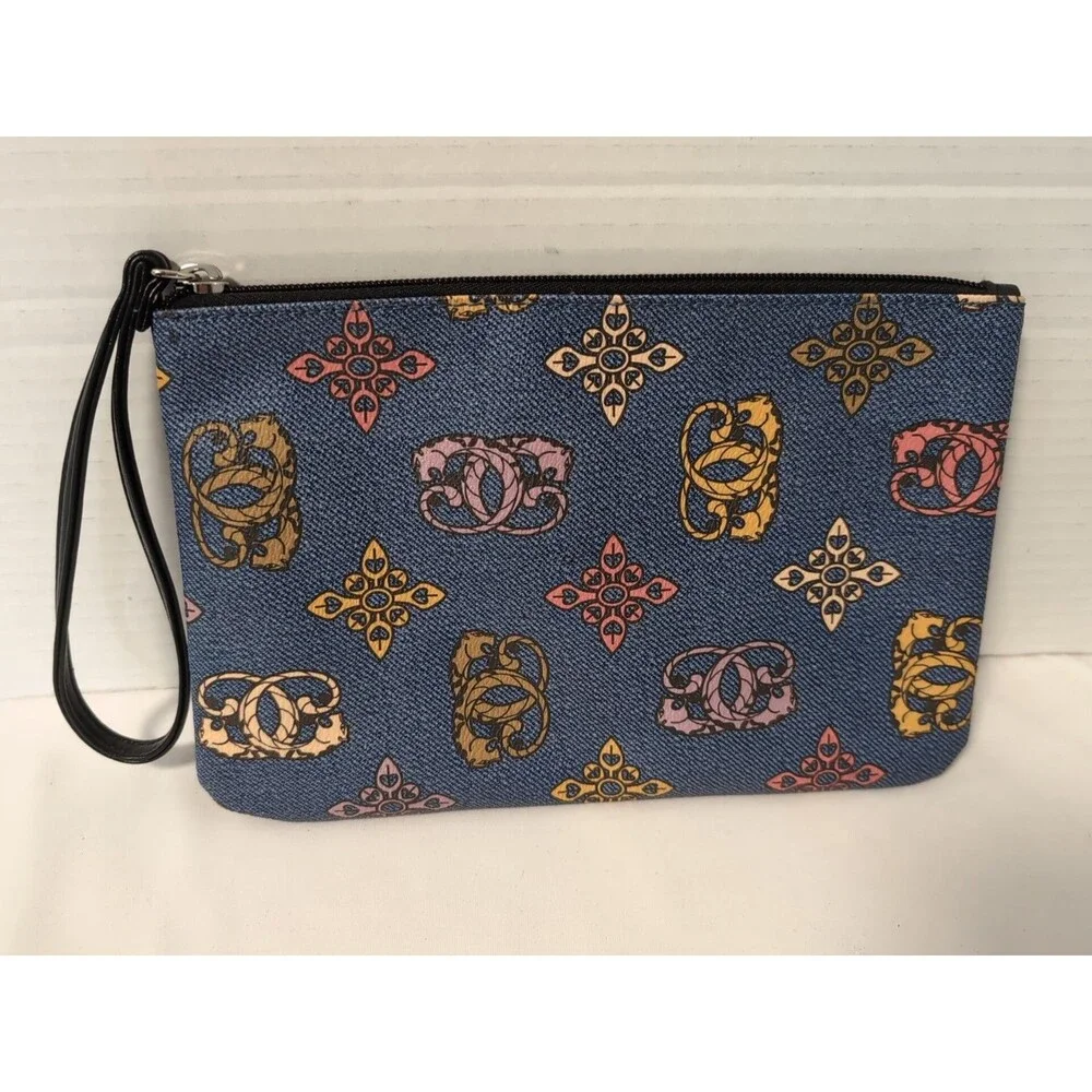 SHARIF  Double Leopard Print Clutch Wristlet Rare Style NWOT
